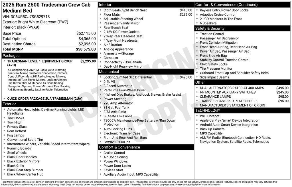 new 2025 Ram 2500 car, priced at $51,326