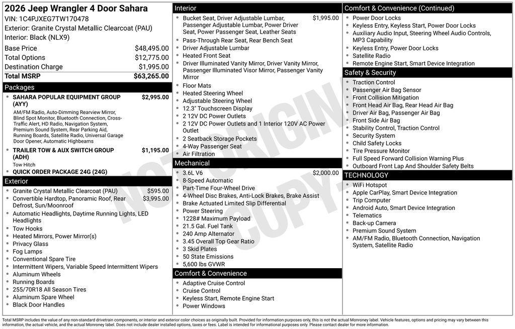 new 2026 Jeep Wrangler car, priced at $54,564