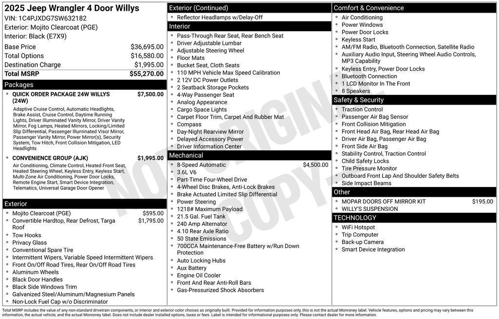 new 2025 Jeep Wrangler car, priced at $47,844