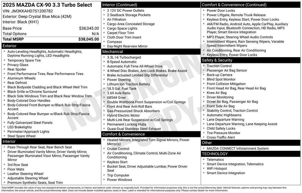 used 2025 Mazda CX-90 car, priced at $31,709