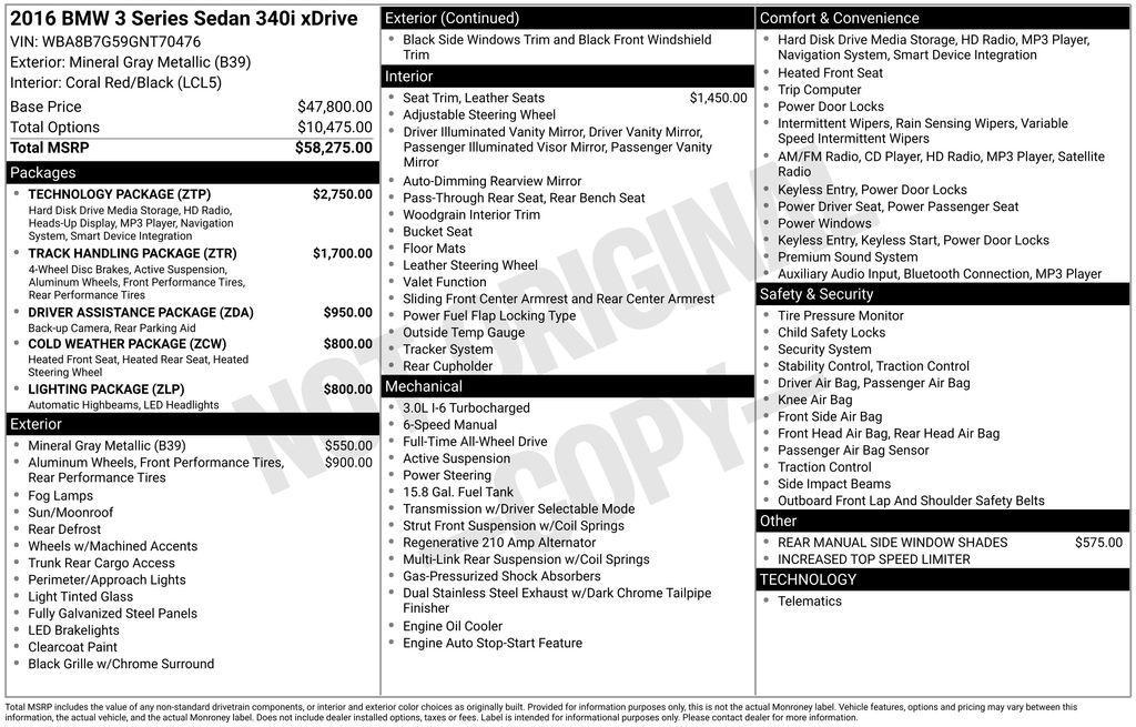 used 2016 BMW 340 car, priced at $22,997