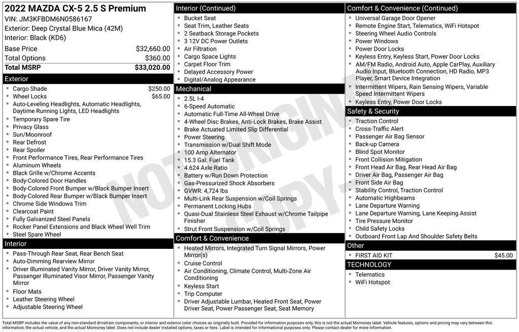 used 2022 Mazda CX-5 car, priced at $24,511