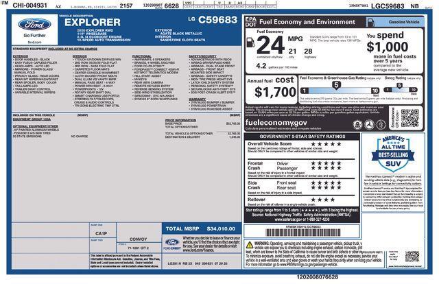 used 2020 Ford Explorer car, priced at $17,908