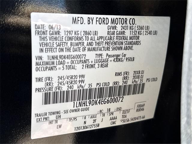 used 2014 Lincoln MKS car, priced at $10,891