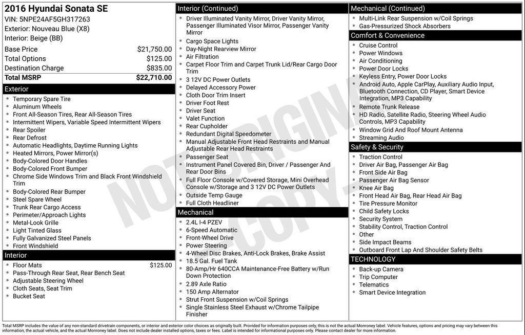 used 2016 Hyundai Sonata car, priced at $11,500