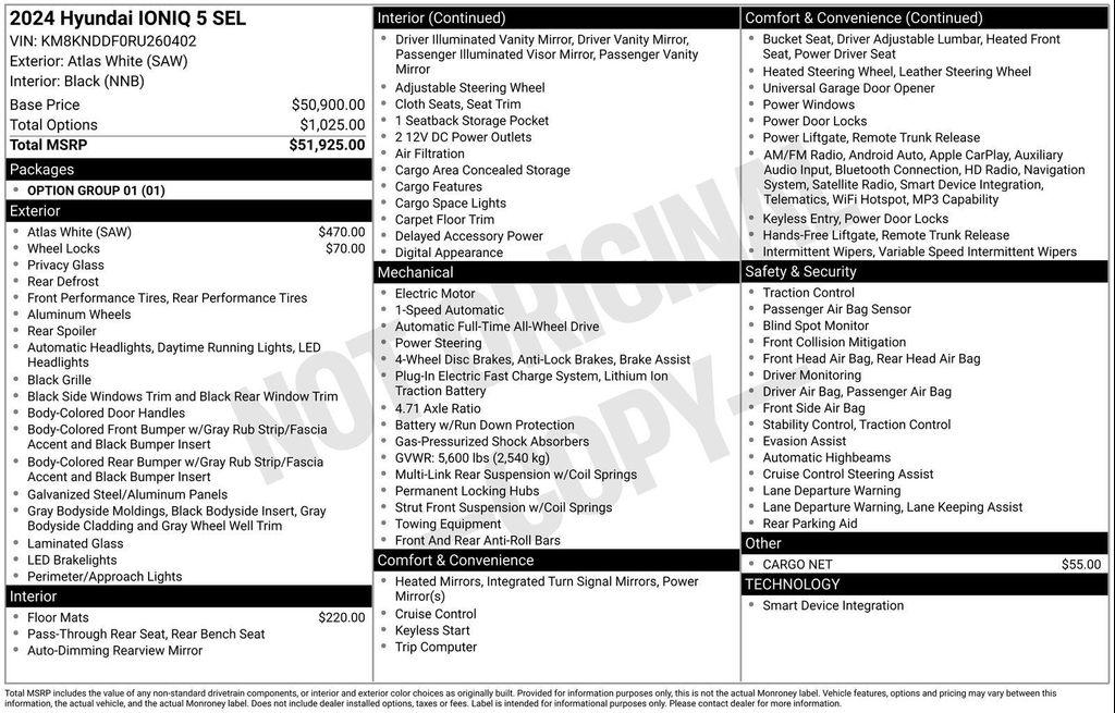 used 2024 Hyundai IONIQ 5 car, priced at $27,950