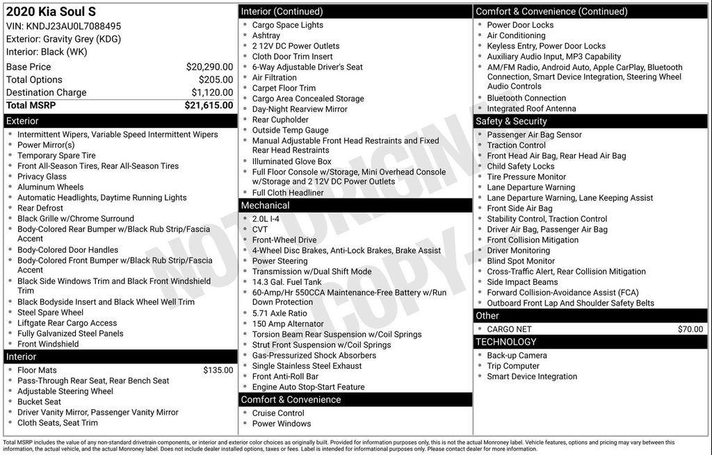 used 2020 Kia Soul car, priced at $11,500