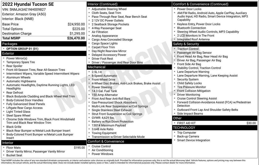 used 2022 Hyundai Tucson car, priced at $16,000