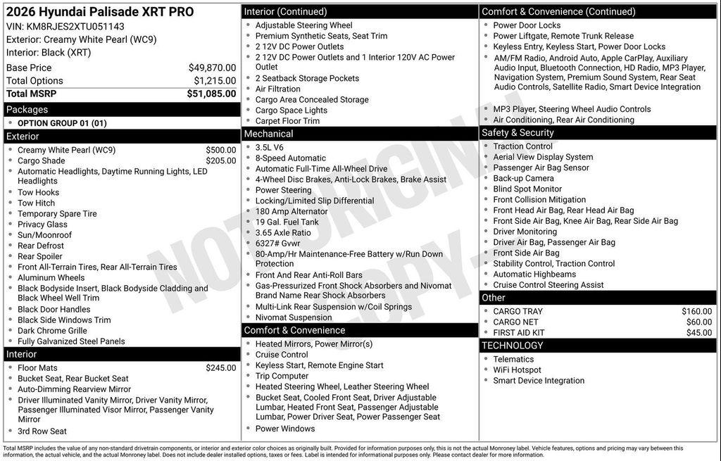 new 2026 Hyundai Palisade car, priced at $51,174