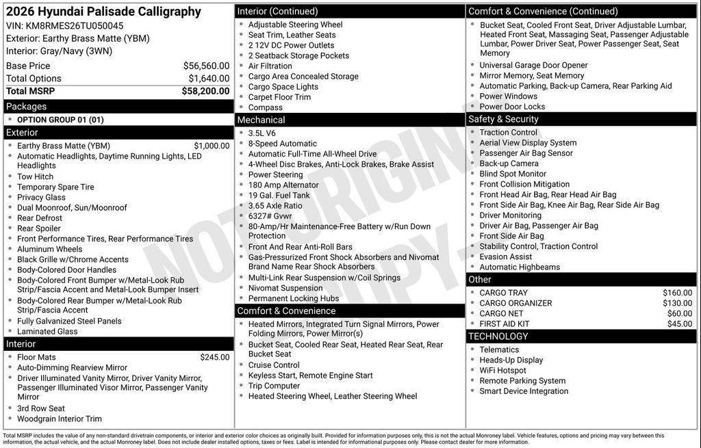 new 2026 Hyundai Palisade car, priced at $58,357