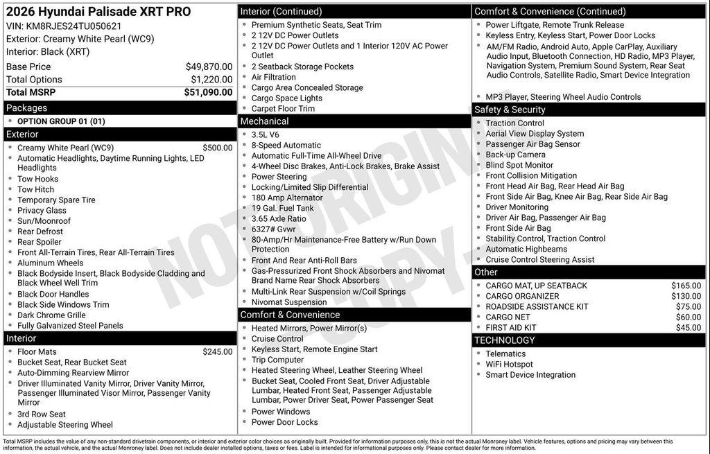 new 2026 Hyundai Palisade car, priced at $49,926