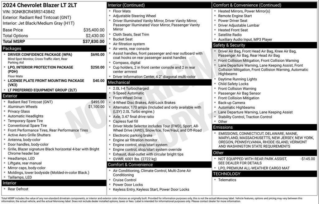 used 2024 Chevrolet Blazer car, priced at $26,600