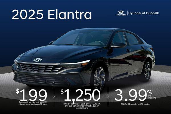 new 2025 Hyundai Elantra car, priced at $29,010