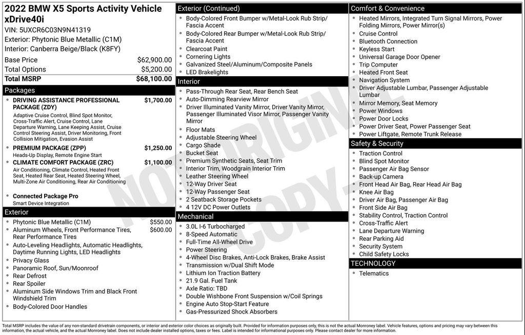 used 2022 BMW X5 car, priced at $43,999