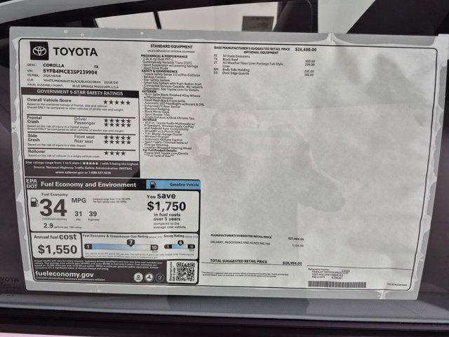 new 2025 Toyota Corolla car, priced at $28,994