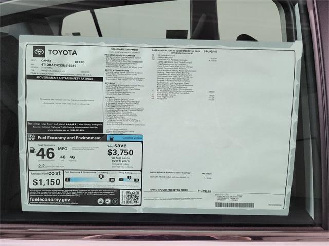 new 2025 Toyota Camry car, priced at $39,796