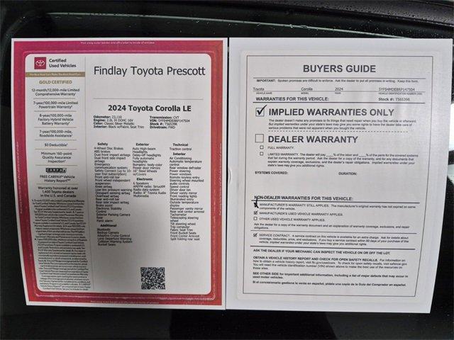 used 2024 Toyota Corolla car, priced at $25,874