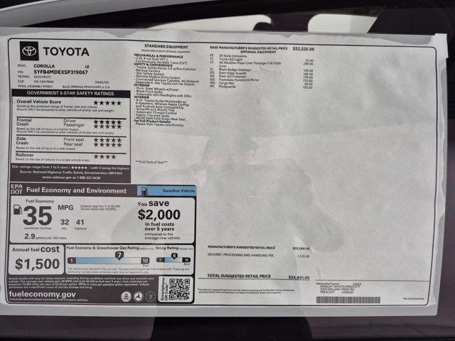 new 2025 Toyota Corolla car, priced at $24,641
