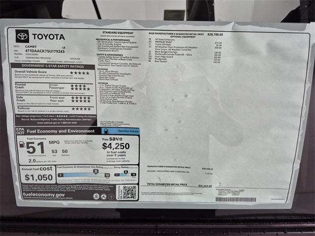 new 2025 Toyota Camry car, priced at $31,343