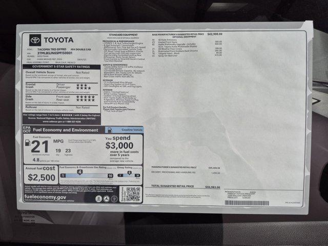 new 2025 Toyota Tacoma car, priced at $46,983