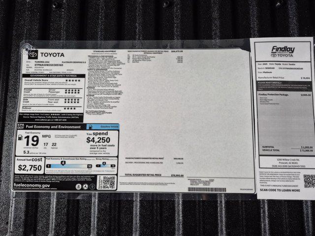 new 2025 Toyota Tundra car, priced at $68,198