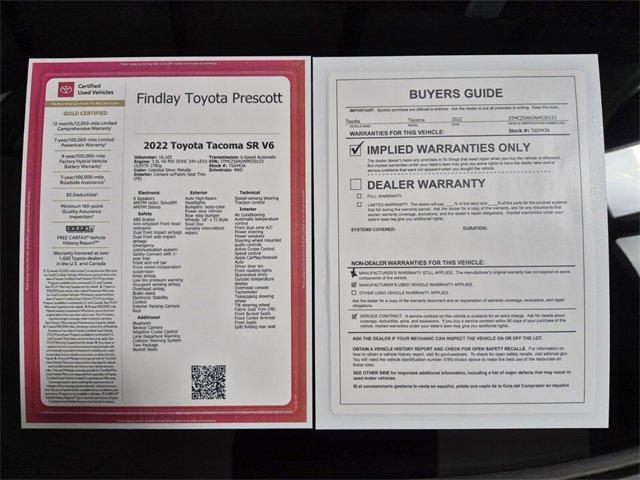used 2022 Toyota Tacoma car, priced at $36,874