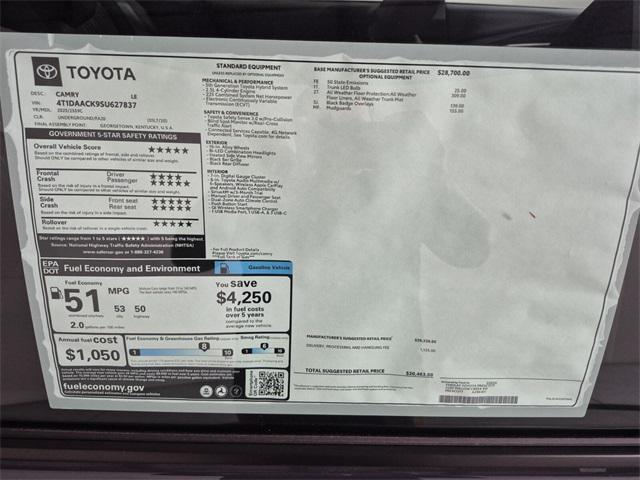 new 2025 Toyota Camry car, priced at $30,463