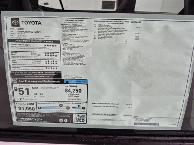 new 2025 Toyota Camry car, priced at $31,557