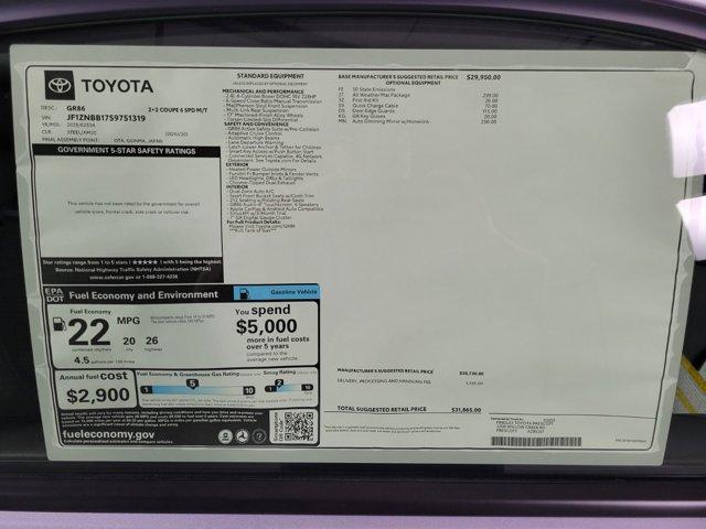 new 2025 Toyota GR86 car, priced at $31,432