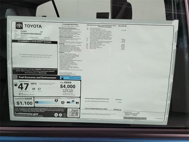 new 2025 Toyota Camry car, priced at $40,601