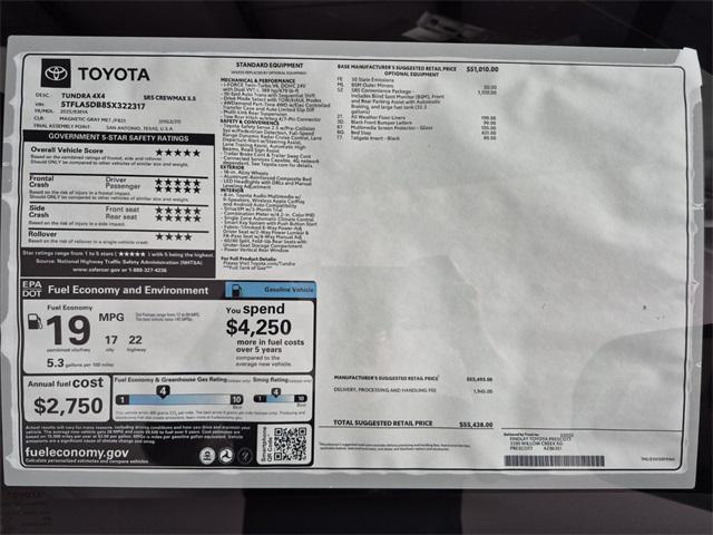 new 2025 Toyota Tundra car, priced at $53,165