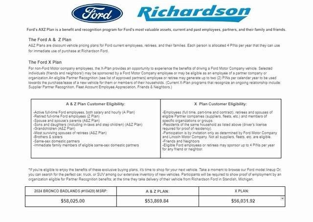 new 2024 Ford Bronco car, priced at $53,869
