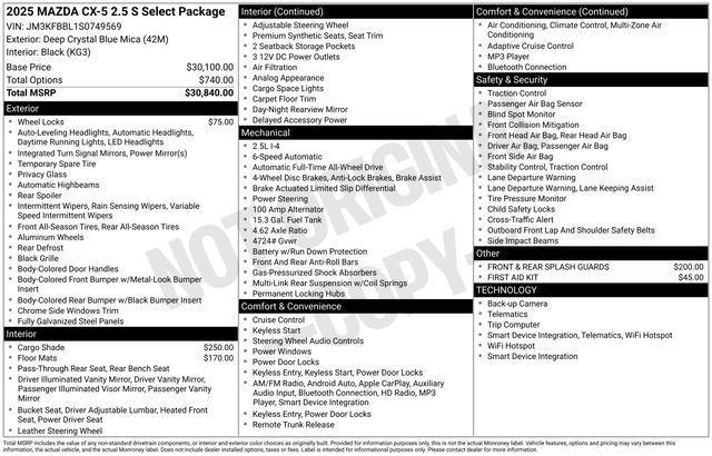 new 2025 Mazda CX-5 car, priced at $31,708