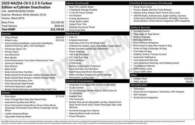 new 2025 Mazda CX-5 car, priced at $33,915