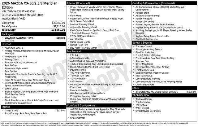 new 2026 Mazda CX-50 car