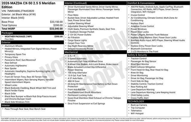 new 2026 Mazda CX-50 car, priced at $35,260