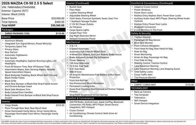 new 2026 Mazda CX-50 car