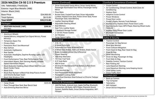 new 2026 Mazda CX-50 car