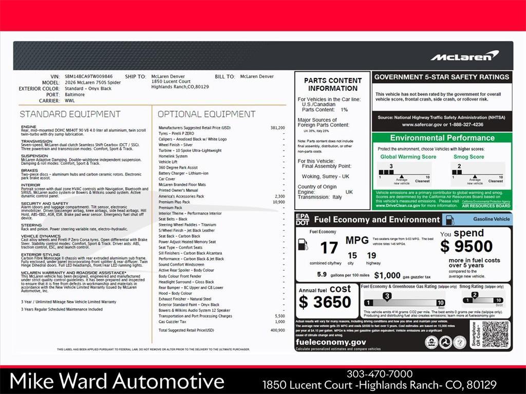 new 2026 McLaren 750S car