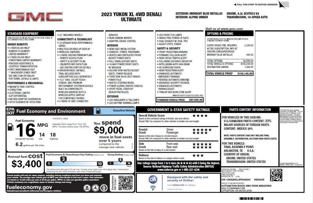 used 2023 GMC Yukon XL car, priced at $79,991