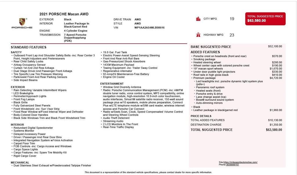 used 2021 Porsche Macan car, priced at $33,591