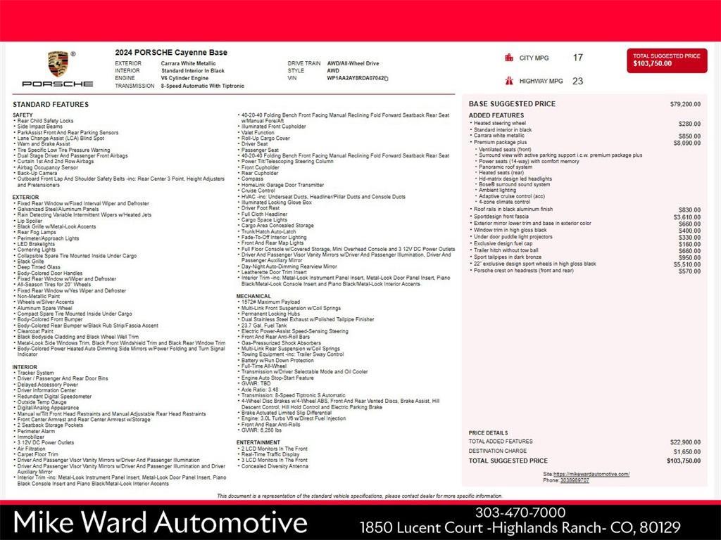 used 2024 Porsche Cayenne car, priced at $85,991