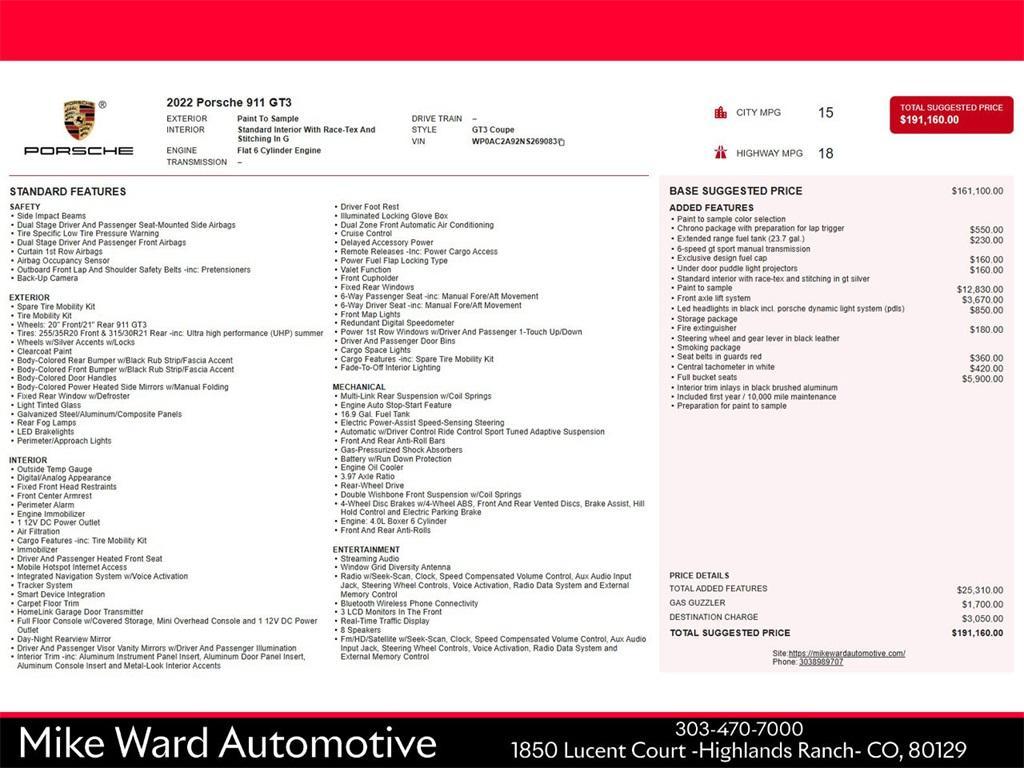 used 2022 Porsche 911 car, priced at $273,991