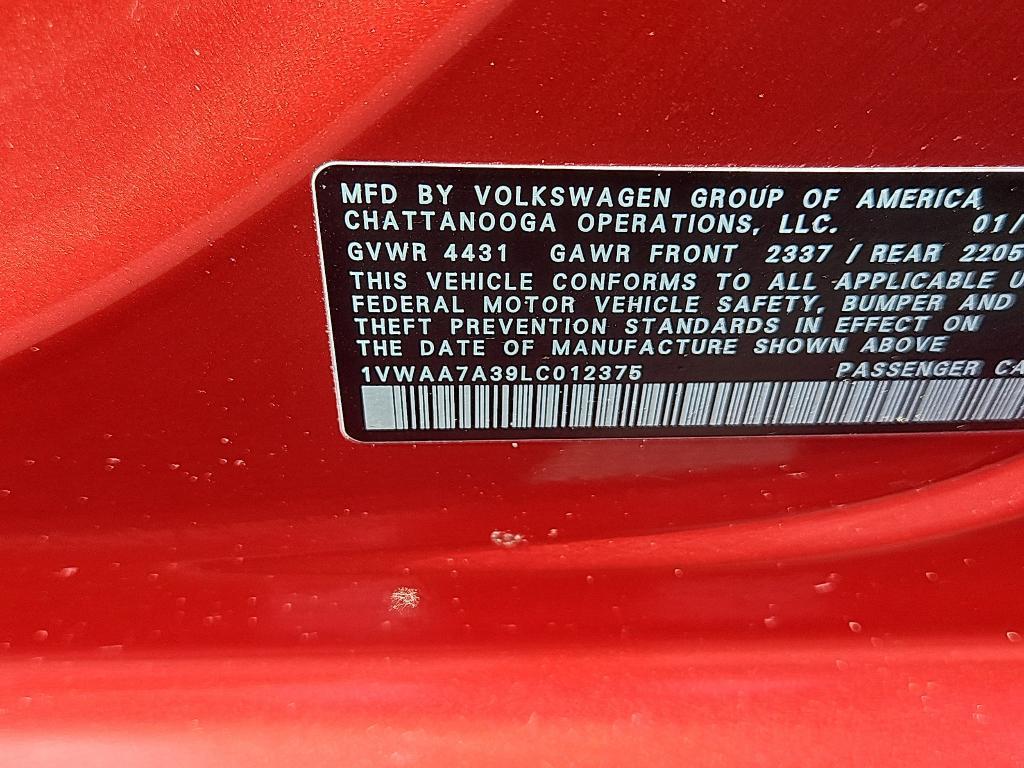 used 2020 Volkswagen Passat car, priced at $12,500