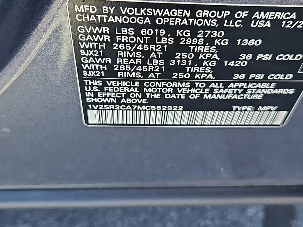 used 2021 Volkswagen Atlas car, priced at $26,900