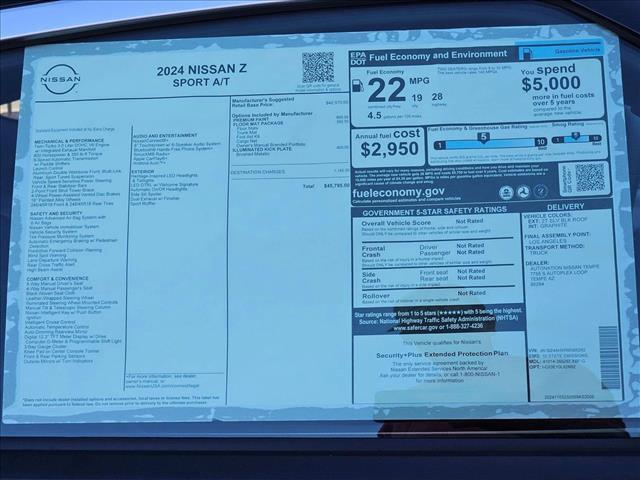 new 2024 Nissan Z car, priced at $45,795