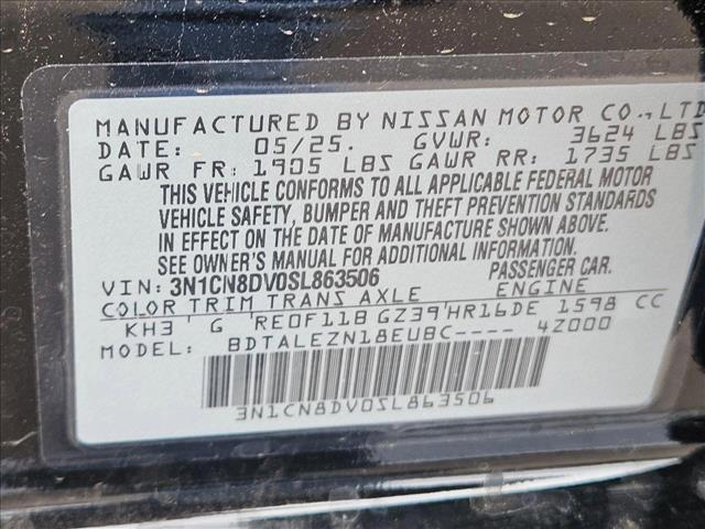 new 2025 Nissan Versa car, priced at $20,338
