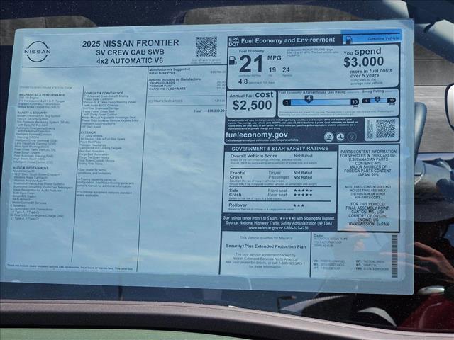 new 2025 Nissan Frontier car, priced at $35,230