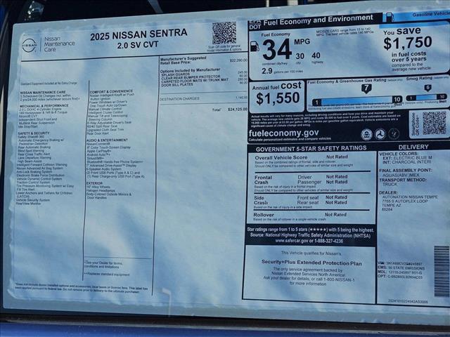 new 2025 Nissan Sentra car, priced at $22,239