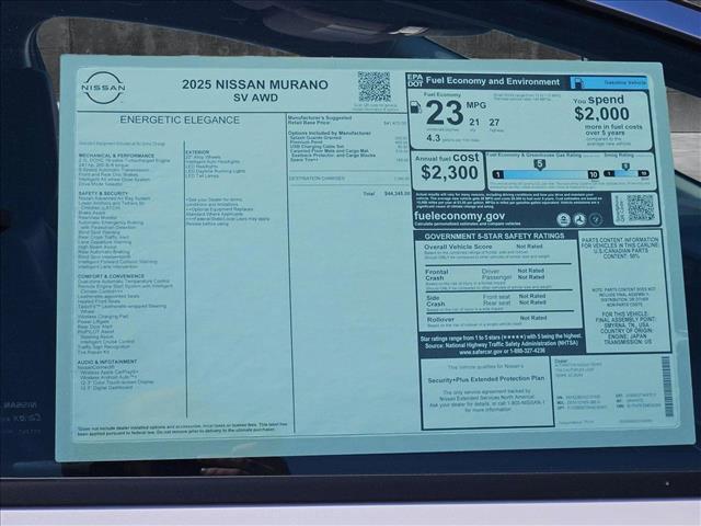 new 2025 Nissan Murano car, priced at $44,345